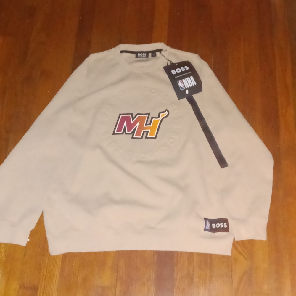 BOSS X Miami Heat Men's Cream Crewneck Sweater
